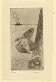 Artist: Wienholt, Anne. | Title: Bird | Date: 1950 | Technique: line-engraving, printed in black ink with plate-tone, from one copper plate