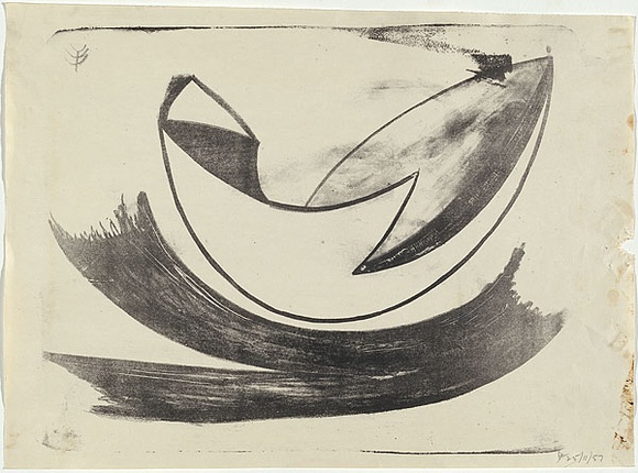 Artist: b'Burns, Peter.' | Title: b'Cradle' | Date: 1957 | Technique: b'lithograph, printed in black ink, from one stone' | Copyright: b'\xc2\xa9 Peter Burns'