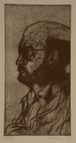 Artist: Lincoln, Kevin. | Title: not titled [Rick Amor] | Date: 1999, October | Technique: etching, printed in black ink with plate-tone, from one plate