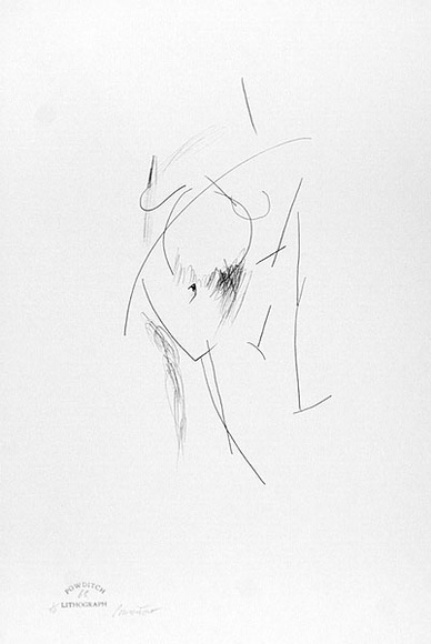 Artist: b'Powditch, Peter.' | Title: b'not titled [standing female nude]' | Date: c.1972 | Technique: b'lithograph, printed in black ink, from one plate'