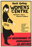 Artist: b'Morrow, David.' | Title: bSouth Sydney Women's Centre. | Date: 1980 | Technique: b'screenprint, printed in colour, from three stencils'