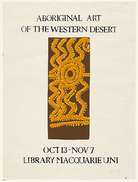 Artist: b'UNKNOWN' | Title: b'Aboriginal Art of the Western Desert' | Date: 1980 | Technique: b'screenprint, printed in colour, from four stencils'