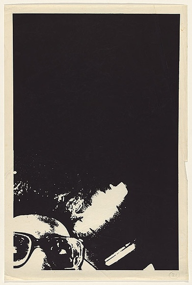 Artist: b'EARTHWORKS POSTER COLLECTIVE' | Title: b'Sydney University Art Workshop (top right section of a 4 part poster).' | Date: 1975 | Technique: b'screenprint, printed in black ink, from one stencil'