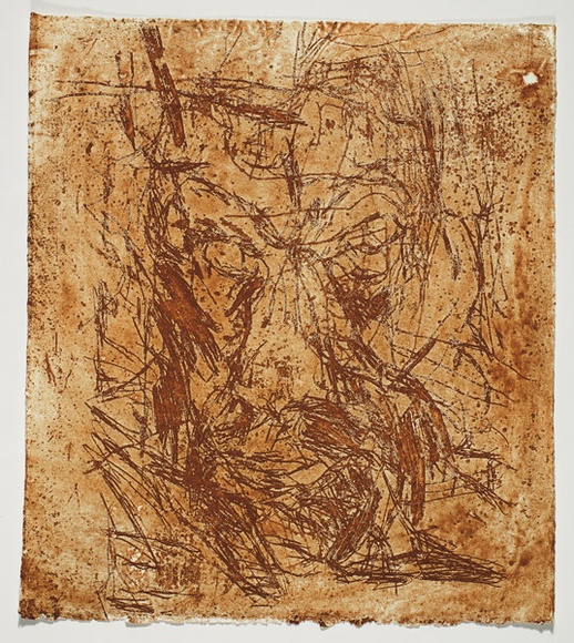 Artist: b'PARR, Mike' | Title: b'Alphabet/Haemorrhage.' | Date: 1992-93 | Technique: b'etching, printed in red ochre ink, from one plate'