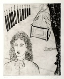 Artist: b'Walker, Deborah.' | Title: b'Louis with Madame de Maintenon' | Date: 1987 | Technique: b'drypoint, printed in black ink with plate-tone, from one plate' | Copyright: b'\xc2\xa9 Deborah Walker. Licensed by VISCOPY, Australia'