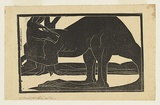Artist: Walker, Ralph Trafford. | Title: (Kangaroo) | Date: c.1937 | Technique: linocut, printed in black ink, from one block