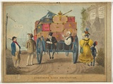 Title: b'Something like emigration' | Date: 1832 | Technique: b'lithograph, printed in black ink, from one stone; hand-coloured'