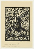 Artist: Groblicka, Lidia. | Title: Singing angel | Date: 1958 | Technique: linocut, printed in black ink, from one block