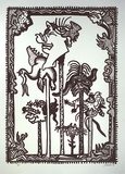 Artist: Paterson, Jim. | Title: not titled [creatures on sticks] | Date: 1984 | Technique: lithograph, printed in black ink, from one stone