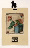 Artist: b'Syme, Eveline' | Title: b'Calendar: Geraniums' | Date: 1928 | Technique: b'linocut, printed in colour, from multiple blocks'