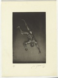 Artist: SELLBACH, Udo | Title: (Falling man) | Date: 1965 | Technique: etching and aquatint printed in black ink, from one plate