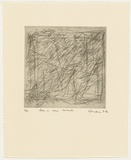 Artist: Rankin, David. | Title: Box in the scrub. | Date: 1976, August | Technique: drypoint, printed in black ink, from one plate
