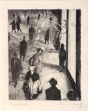 Artist: Scharf, Theo. | Title: Promenade | Date: c.1922 | Technique: etching and drypoint, printed in black ink, from one plate | Copyright: © The Estate of Theo Scharf.