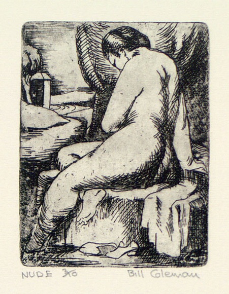 Artist: b'Coleman, Bill.' | Title: b'Nude.' | Date: 1952 | Technique: b'etching, printed in black ink, from one plate'