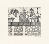 Artist: b'Bray, Vincent.' | Title: b'not titled [power station]' | Date: 2001 | Technique: b'etching, printed in black ink, from one plate'