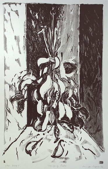 Artist: b'ROGERS, Jennifer' | Title: b'Hanging pods' | Date: 1982 | Technique: b'lithograph, printed in black ink, from one stone'