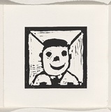 Title: b'I am [page 12]' | Date: 2000 | Technique: b'linocut, printed in black ink, from one block'