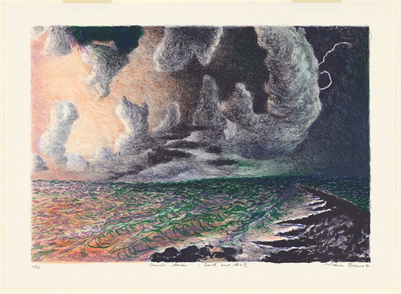 Artist: b'Robinson, William.' | Title: b'Creation series - Earth and Sea III' | Date: 1995 | Technique: b'lithograph, printed in colour, from mtultiple plates'