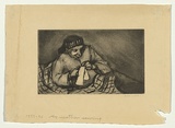 Artist: Groblicka, Lidia. | Title: My mother sewing | Date: 1955-56 | Technique: etching and aquatint, printed in black ink, from one plate