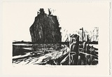 Artist: AMOR, Rick | Title: The [long] sea. | Date: 1995 | Technique: woodcut, printed in black ink, from one block