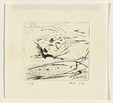 Title: b'not titled [sparse landscape]' | Date: 1962 | Technique: b'drypoint, printed in black ink, from one plate'