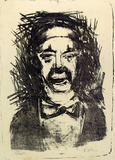 Artist: b'Grieve, Robert.' | Title: b'Clown' | Date: 1954 | Technique: b'lithograph, printed in black ink, from one stone'