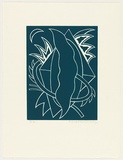 Artist: LEACH-JONES, Alun | Title: Lupercalia #4 | Date: 1983 | Technique: linocut, printed in aqua-green ink, from one block | Copyright: Courtesy of the artist