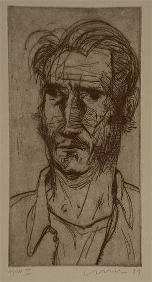 Artist: b'Lincoln, Kevin.' | Title: b'not titled [Stephen May]' | Date: 1999, October | Technique: b'etching, printed in black ink, from one plate'