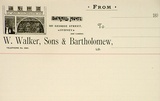 Artist: b'Jas P.' | Title: b'Invoice: W. Walker, Sons and Bartholomew' | Date: (1889) | Technique: b'lithograph, printed in black ink, from one stone'