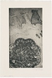 Artist: WALKER, Murray | Title: Stella and safety pins. | Date: 1972 | Technique: softground-etching, printed in black ink, from one plate