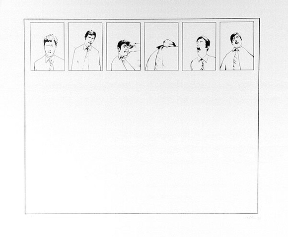 Artist: b'SHOMALY, Alberr' | Title: b'Portraits of BASSAM' | Date: 1970 | Technique: b'screenprint, printed in black ink, from one stencil'