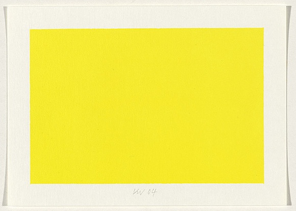 Title: b'not titled [yellow]' | Date: 2004 | Technique: b'screenprint, printed in acrylic paint, from one stencil'