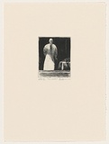 Artist: AMOR, Rick | Title: The waiter | Date: 2002, May | Technique: etching, printed in black ink, from one plate | Copyright: Image reproduced courtesy the artist and Niagara Galleries, Melbourne