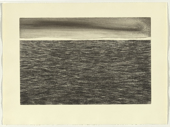 Artist: b'SELLBACH, Udo' | Title: b'not titled [long grey cloud]' | Date: c.1993 | Technique: b'etching and aquatint, printed in black ink, from one plate'