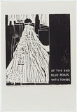 Artist: MADDOCK, Bea | Title: Blue road with a tower | Date: 1964 | Technique: woodcut, printed in black ink, from two pine blocks