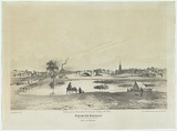 Title: Princes Bridge (from south side of Yarra) Melbourne. | Date: 1853 | Technique: chalk-lithograph, printed in colour, from two stones