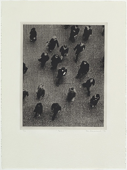 Artist: b'MADDOCK, Bea' | Title: b'Square' | Date: 1972 | Technique: b'photo-etching and line-etching, printed in black ink, from one zinc plate'