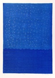 Artist: b'Buckley, Sue.' | Title: b'Tide.' | Date: 1975 | Technique: b'woodcut, printed in blue ink from one block; screenprint, printed in blue ink from one stencil; lithograph, printed in grey ink from one stone [or plate]' | Copyright: b'This work appears on screen courtesy of Sue Buckley and her sister Jean Hanrahan'