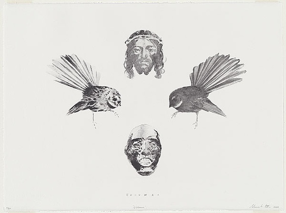 Artist: b'Cotton, Shane.' | Title: b'Welcome.' | Date: 2004 | Technique: b'lithograph, printed in black ink, from one stone' | Copyright: b'\xc2\xa9 Shane Cotton, represented by Sherman Galleries, Sydney'