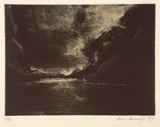 Artist: b'Kennedy, Helen.' | Title: b'not titled [landscape]' | Date: 1993 | Technique: b'aquatint, deep-edge etching, printed in black ink, from one plate'
