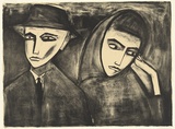 Artist: b'Dickerson, Robert.' | Title: b'Migrants in Fitzroy.' | Date: 1990 | Technique: b'lithograph, printed in black ink, from one stone [or plate]'