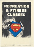 Artist: b'UNKNOWN (UNIVERSITY OF QUEENSLAND STUDENT WORKSHOP)' | Title: b'Recreation & fitness classes' | Date: c.1980 | Technique: b'screenprint, printed in colour, from multiple stencils'