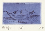 Artist: b'Palethorpe, Jan' | Title: b'(Boat)' | Date: 1993 | Technique: b'etching, printed in blue ink, with plate-tone, from one plate'