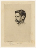 Artist: LINDSAY, Lionel | Title: Henry Lawson | Date: 1919 | Technique: etching, printed in black ink, from one plate | Copyright: Courtesy of the National Library of Australia
