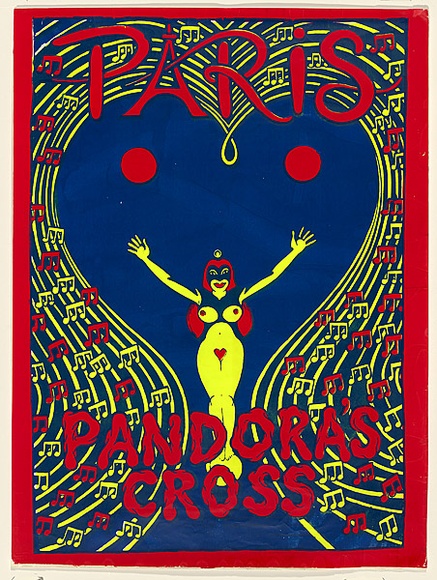 Artist: Sharp, Martin. | Title: Paris, Pandora's Cross | Date: 1979 | Technique: screenprint, printed in colour, from three stencils