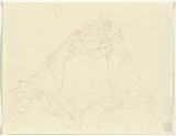 Artist: b'BOYD, Arthur' | Title: b'Two figures wrestling.' | Date: 1960-70 | Technique: b'transfer drawing' | Copyright: b'Reproduced with permission of Bundanon Trust'