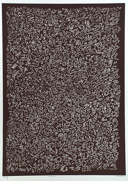 Artist: b'Marshall, John.' | Title: b'Autumn' | Date: 1995, April | Technique: b'linocut, printed in black ink, from one block'