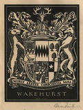 Artist: FEINT, Adrian | Title: Bookplate: Wakehurst. | Date: (1938) | Technique: wood-engraving, printed in black ink, from one block | Copyright: Courtesy the Estate of Adrian Feint