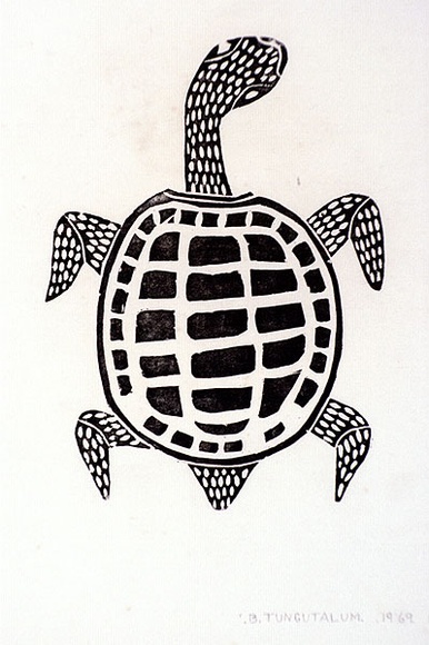 Artist: TUNGUTALUM, Bede | Title: Turtle | Date: 1969 | Technique: woodcut, printed in black ink, from one block