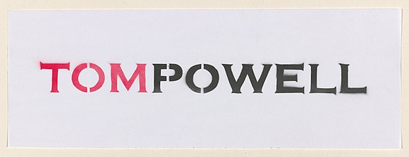 Artist: b'Azlan.' | Title: b'Powell.' | Date: 2003 | Technique: b'stencil, printed in black and red ink, from one stencil'